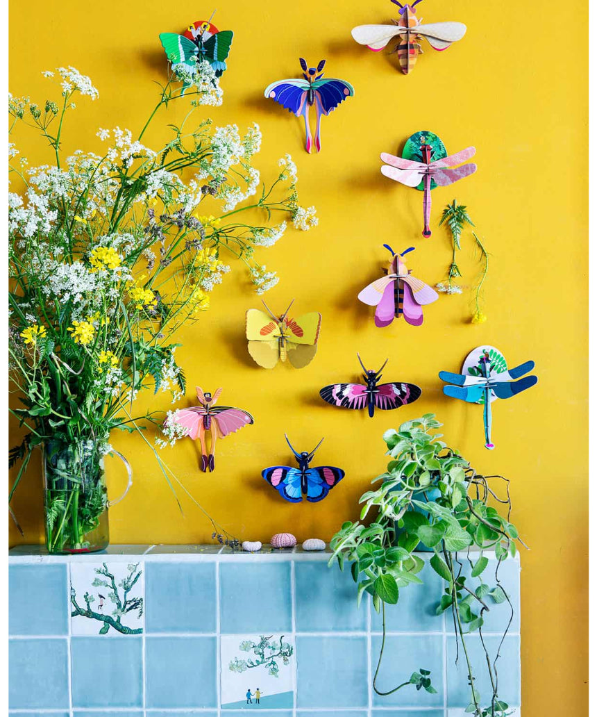 Studio Roof wall decor featuring a honey bee flying insect illustration for nature-inspired wall art decor.