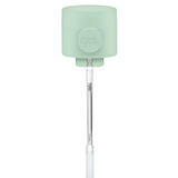Frank Green drinkwear switch lid with straw and strap, showing the blush-colored lid and attached straw in close-up.