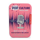 isAlbi Pop Culture Trivia game with colorful cards and game pieces for testing knowledge of movies, music, and TV shows.