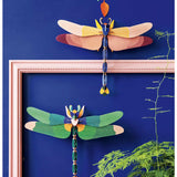 Studio Roof green dragonfly wall art, A4 size, vibrant nature-inspired wall decor featuring a large green dragonfly illustration.
