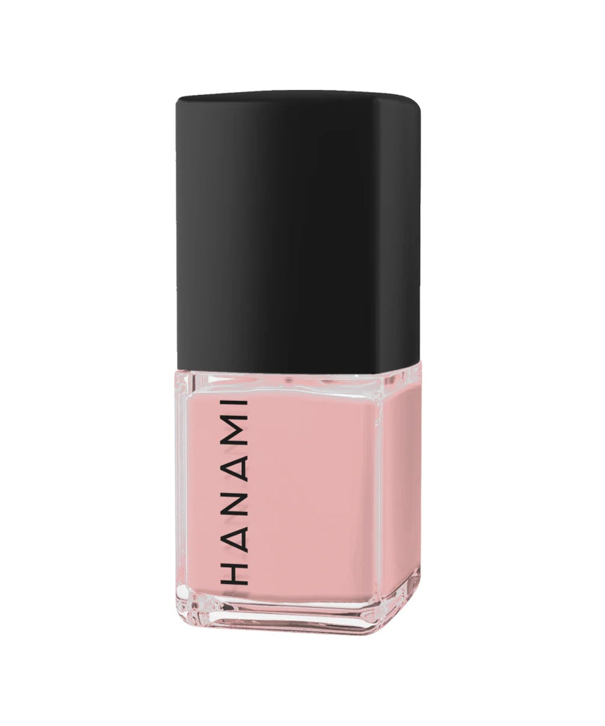Hanami Cosmetics April Sun In Cuba nail polish bottle with bright yellow polish, showcasing vibrant, sunny nail color.