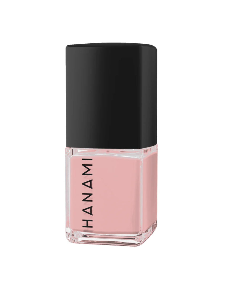 Hanami Cosmetics April Sun In Cuba nail polish bottle with bright yellow polish, showcasing vibrant, sunny nail color.