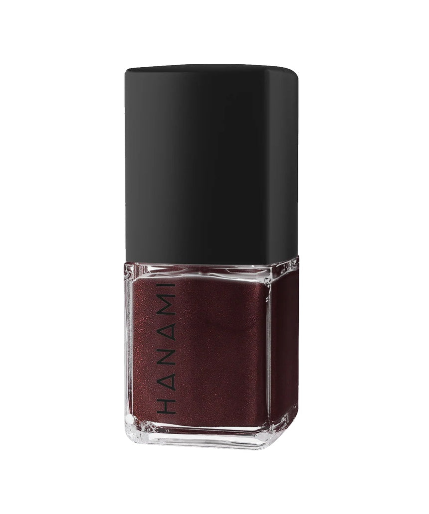 Hanami Cosmetics Hanami Brown Sugar nail polish bottle with the brown-colored polish visible inside.