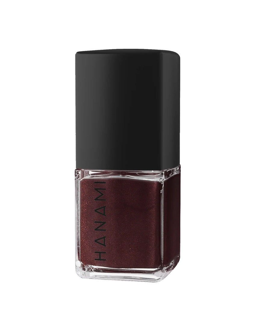 Hanami Cosmetics Hanami Brown Sugar nail polish bottle with the brown-colored polish visible inside.
