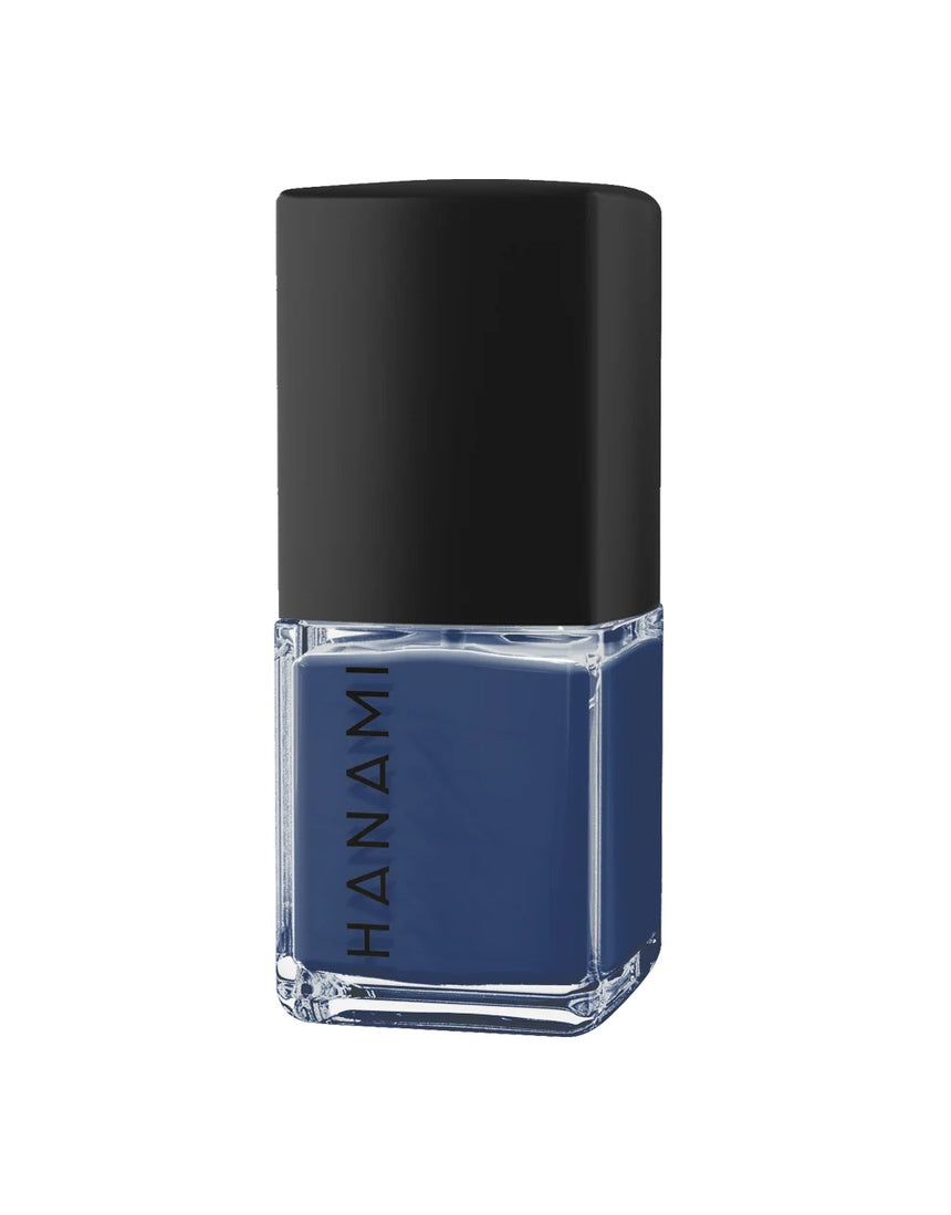 Hanami Nocture nail polish from Hanami Cosmetics showing a sleek bottle of dark, glossy nail color.