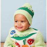 Halcyon Nights Happy Harvest knit beanie hat with colorful harvest-themed pattern and cozy style.