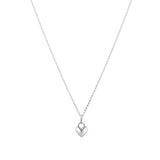 Linda Tahija Amore charm necklace featuring a sterling silver heart-shaped pendant on a delicate chain.