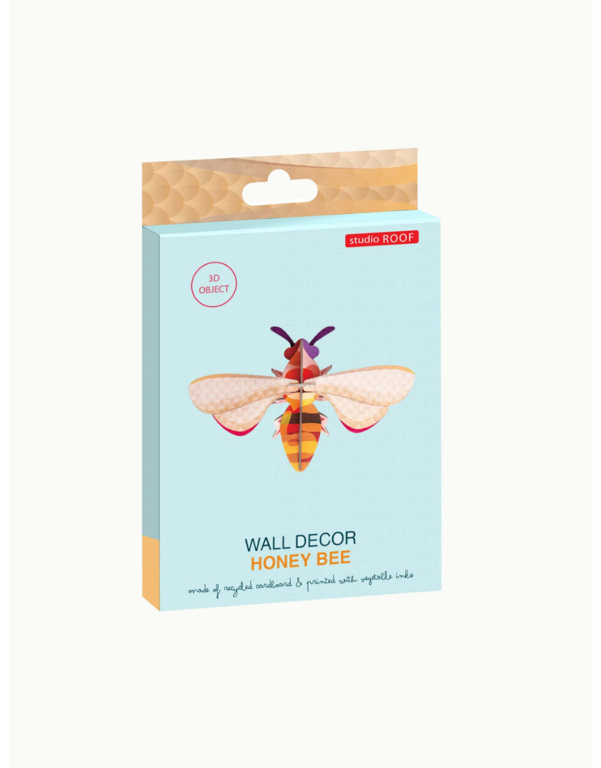 Studio Roof honey bee wall art decor featuring a detailed honey bee illustration on a neutral background.
