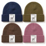 Humphrey Law alpaca blend beanie in various colors, soft knit hat with a folded brim, cozy winter accessory.