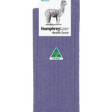 Humphrey Law medium powder pink alpaca socks with cozy, soft knit texture and ribbed cuff detail.