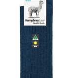 Humphrey Law medium alpaca socks in powder pink, soft and cozy with a comfortable knit pattern.