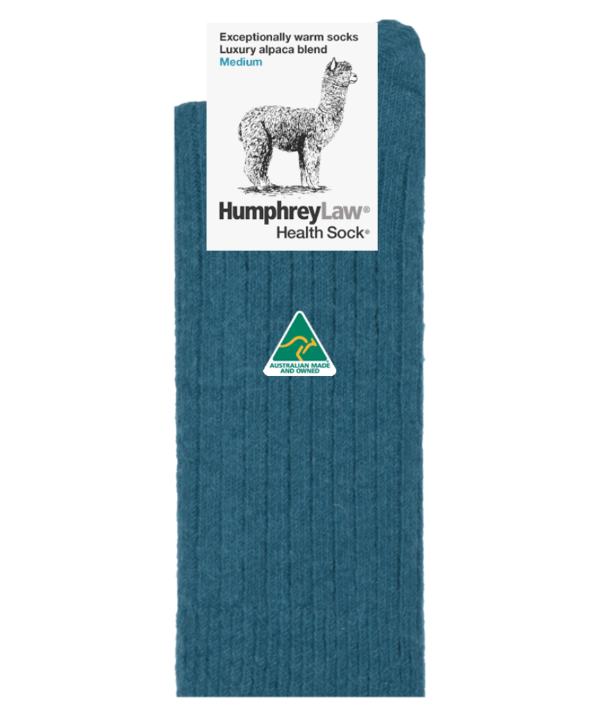 Humphrey Law medium alpaca socks in powder pink, soft and cozy with a comfortable knit texture.