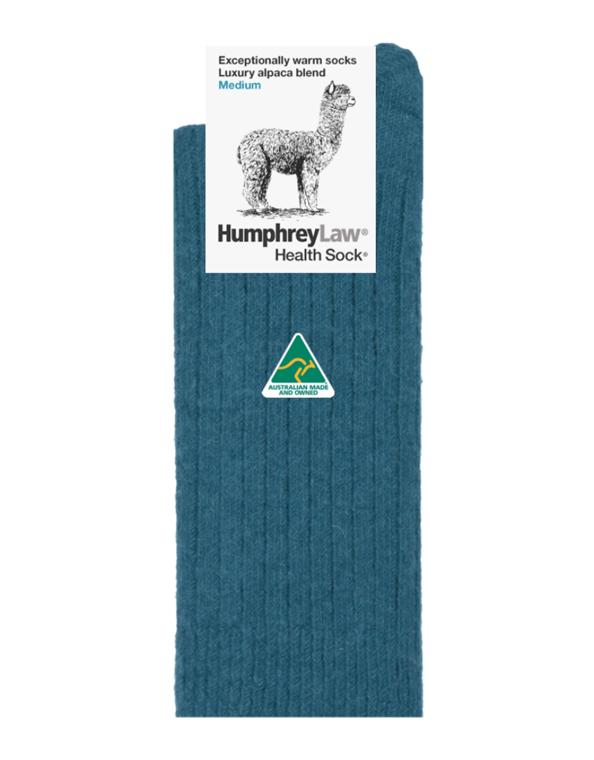 Humphrey Law medium alpaca socks in powder pink, soft and cozy with a comfortable knit texture.