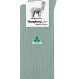 Humphrey Law medium alpaca socks in powder pink, soft knit with cozy, warm texture and ribbed cuff for comfortable wear.