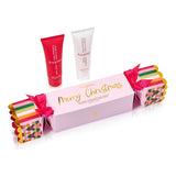 Huxter Christmas Body Care Bon Bon set with pink pepper and vanilla bean, featuring wrapped body care products with festive packaging