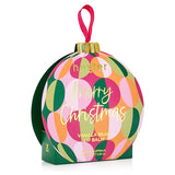 Huxter Adorned Christmas Hanging Lip Balm in green, with festive packaging and decorative Christmas design.