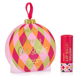 Huxter Adorned Christmas hanging Lip Balm in soft pink, featuring festive packaging and holiday-themed design.
