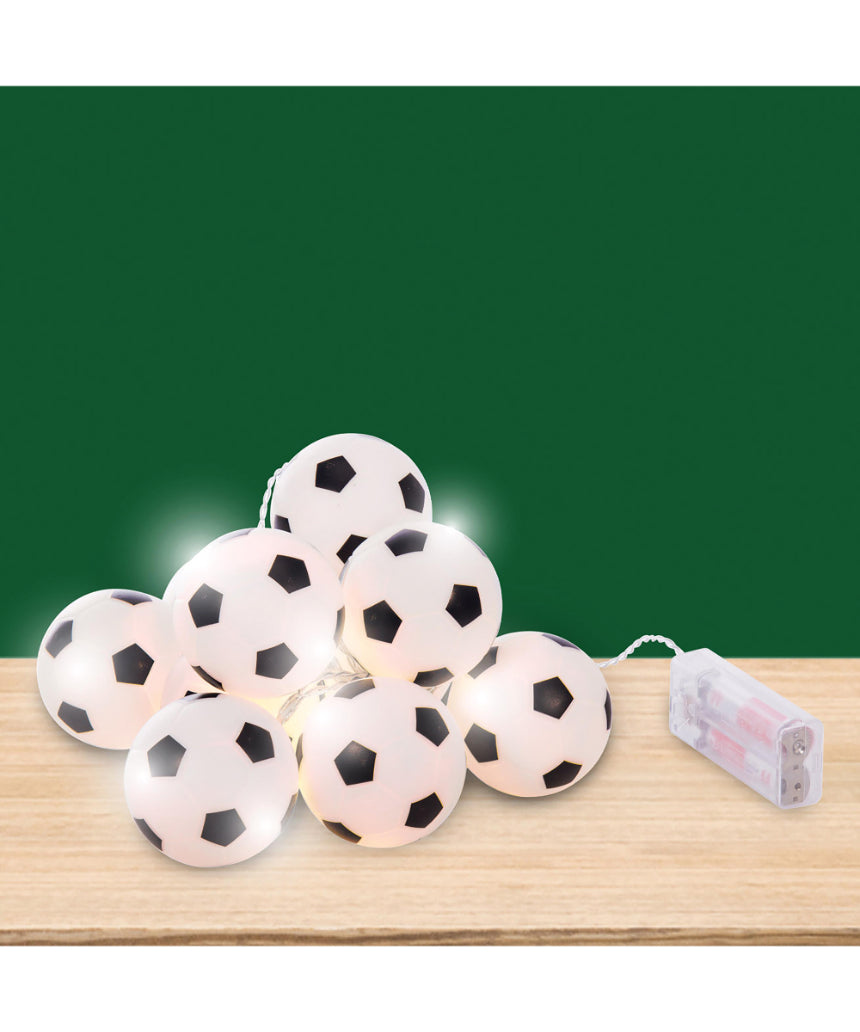isAlbi Illuminate String Lights Soccer design, decorative string light with soccer-themed bulbs, ideal for outdoor or indoor decor.