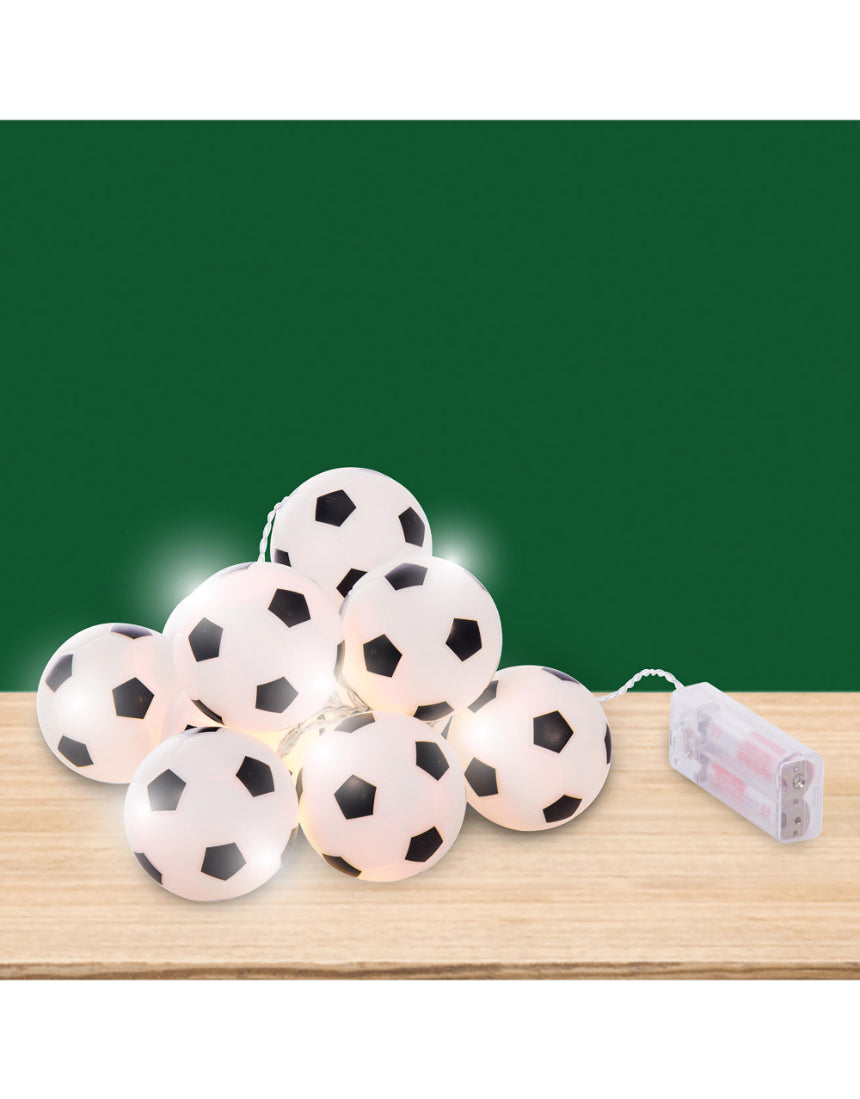 isAlbi Illuminate String Lights Soccer design, decorative string light with soccer-themed bulbs, ideal for outdoor or indoor decor.
