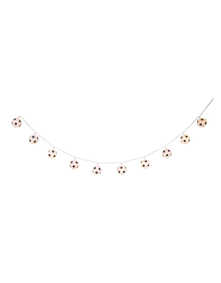 isAlbi Illuminate String Lights Soccer with glowing soccer ball designs for decorative outdoor or indoor lighting.