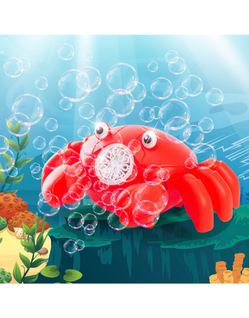 Colorful crawling crab bubble blower toy by isAlbi with vibrant design and bubble-making features for kids' outdoor fun.