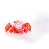 Colorful crawling crab bubble blower toy by isAlbi with large eyes and waving claws, creating bubbles for kids to enjoy.