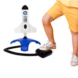 Kids' air powered rocket by isAlbi, showing a colorful rocket launching outdoors with a child in the background.