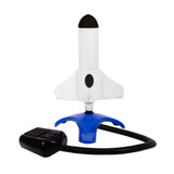 Colorful kids air-powered rocket by isAlbi, showcasing a lightweight, aerodynamic design ready for outdoor play and launch.