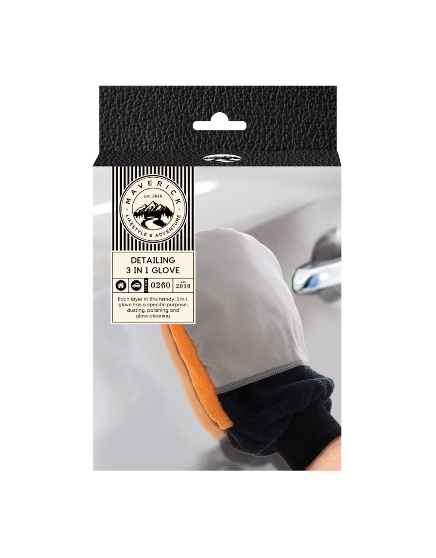 isAlbi 3-in-1 car cleaning glove for detailing, with soft and scrubber surfaces for effective vehicle exterior and interior cleaning