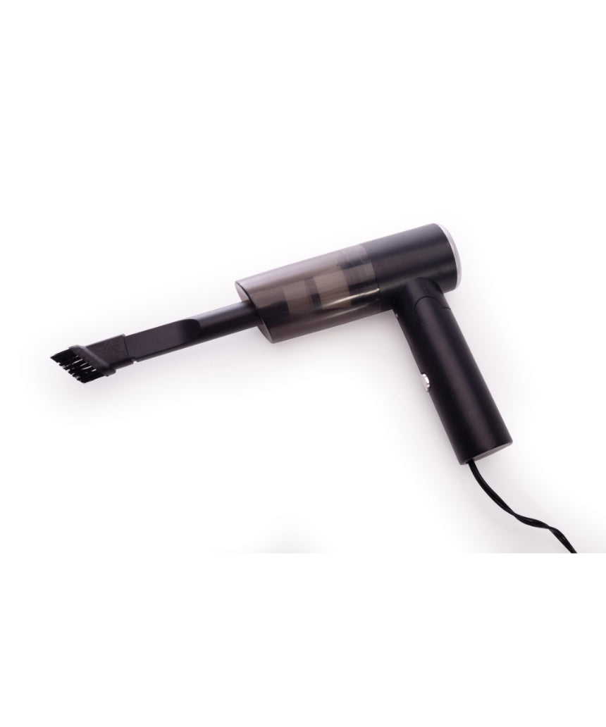 isAlbi Deluxe car vacuum cleaner and pump for car cleaning, showing compact design and attachments for interior detailing.