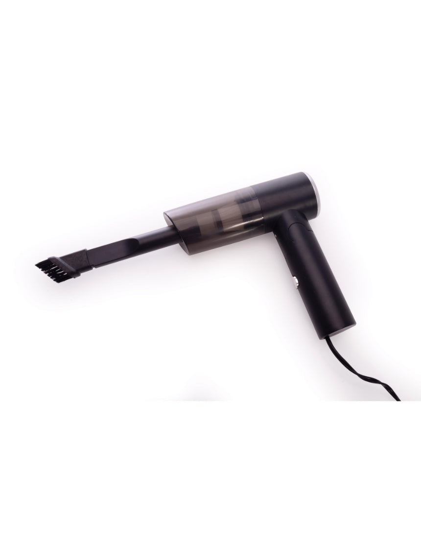 isAlbi Deluxe car vacuum cleaner and pump for car cleaning, showing compact design and attachments for interior detailing.