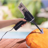 isAlbi Deluxe car vacuum cleaner and pump for car cleaning, showing compact design and attachments for interior cleaning.