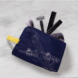 isAlbi Maverick toiletry bag with assorted compartments, designed for cosmetics and toiletries, shown in a sleek, durable style.