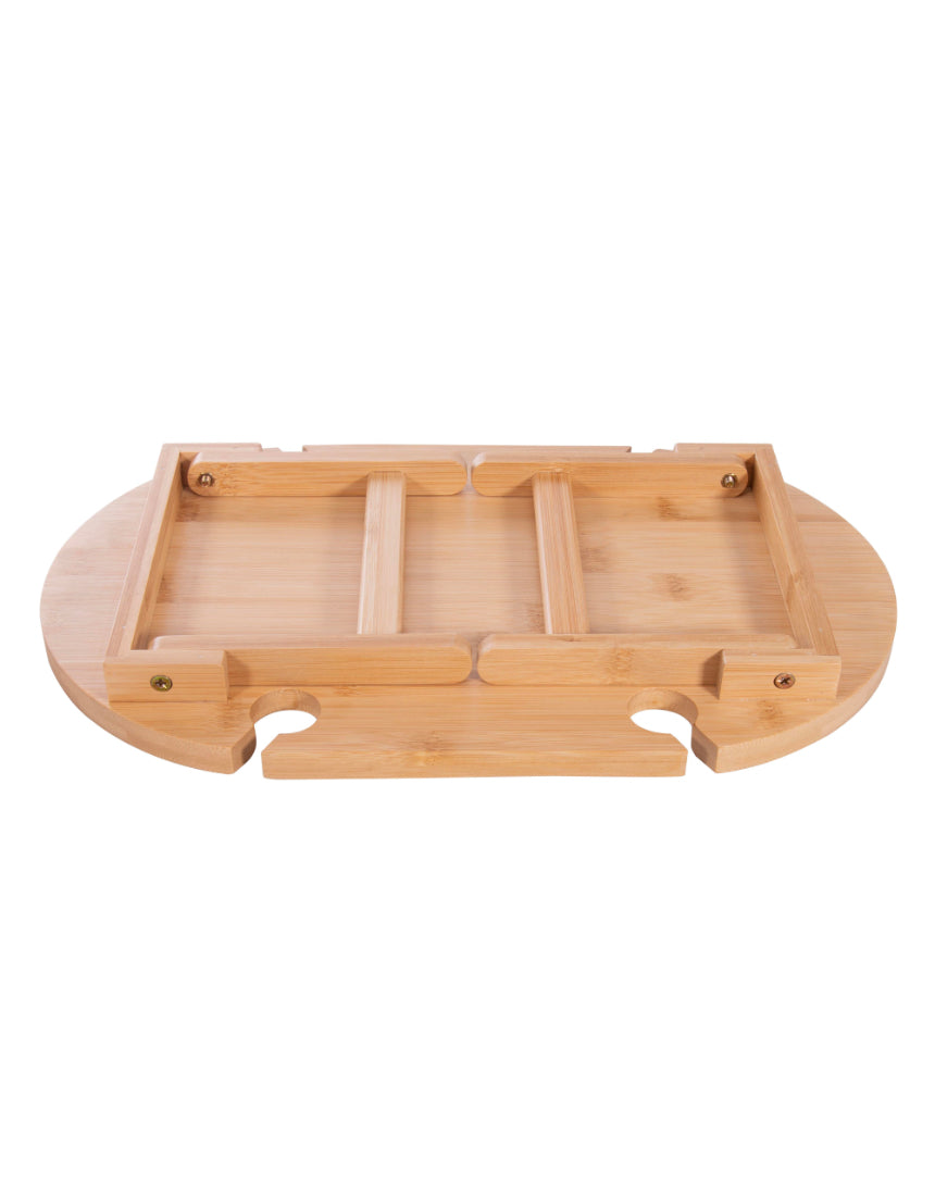 Mini isAlbi picnic table with wooden slats and metal legs, perfect for outdoor use and small gatherings.