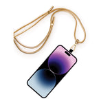 Adjustable isAlbi phone lanyard with colorful straps, designed for hands-free carrying and easy access to your phone.