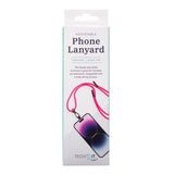 Adjustable isAlbi phone lanyard in assorted colors with clip and strap for secure, hands-free carrying of smartphones.