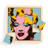 IS Gift Andy Warhol Marilyn 2-in-1 wooden puzzle featuring colorful Marilyn Monroe artwork and intricate puzzle pieces.