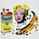Colorful Andy Warhol Mini Banana Puzzle by Isgift, featuring vibrant pop art design and small, collectible puzzle pieces.