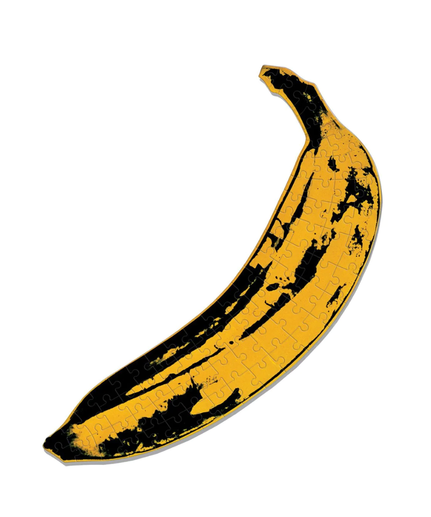 Colorful Andy Warhol Mini Banana Puzzle by Isgift featuring vibrant pop art design on a compact puzzle piece.