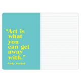 Isgift Andy Warhol mini notebook set featuring colorful pop art covers and compact design for note-taking or creative sketches.