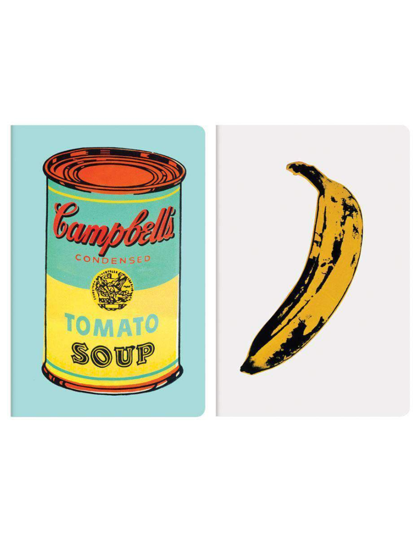 Set of Andy Warhol mini notebooks by Isgift featuring colorful pop art covers, perfect for note-taking and creative writing.