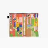 Set of three Frank Lloyd Wright zip pockets by IS Gift, featuring geometric patterns and durable fabric for everyday use.