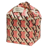 Sage x Clare Delphine small vanity case in garnet with floral pattern, compact cosmetic and toiletry bag for travel and organization.