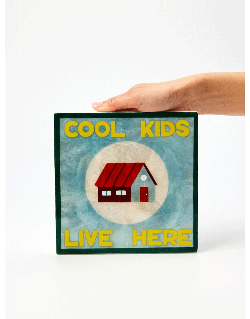 Jones & Co Fun House Tile wall art featuring colorful, playful design for kids' room decor, suitable for children's wall decoration.