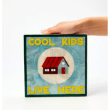 Jones & Co Fun House Tile wall art featuring colorful, playful design for kids' room decor, suitable for children's wall decoration.