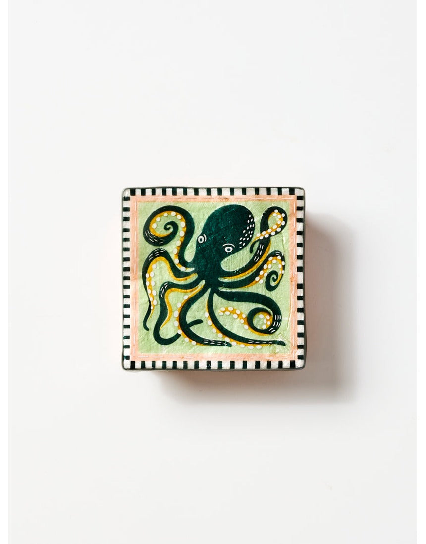 Jones & Co Mariner Box Octopus jewelry box with a detailed octopus design in a nautical style.