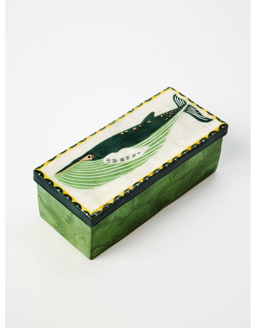 Jones & Co Mariner Box Whale jewelry box with a charming whale design and vintage finish, perfect for storing jewelry.