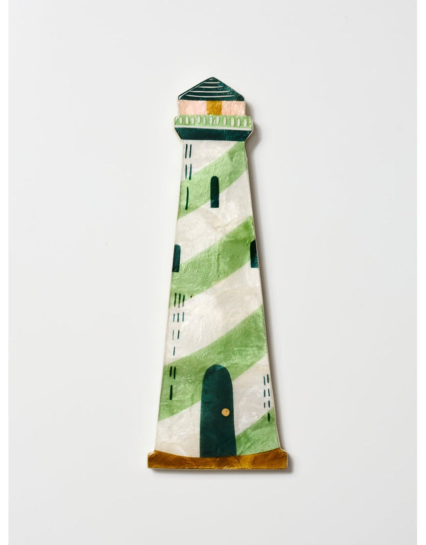 Jones & Co Mariner Wall Art featuring a lighthouse scene, vibrant coastal imagery suitable for nautical home decor.