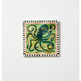 Jones & Co Mariner Wall Art featuring a detailed octopus illustration on canvas for ocean-inspired home decor.