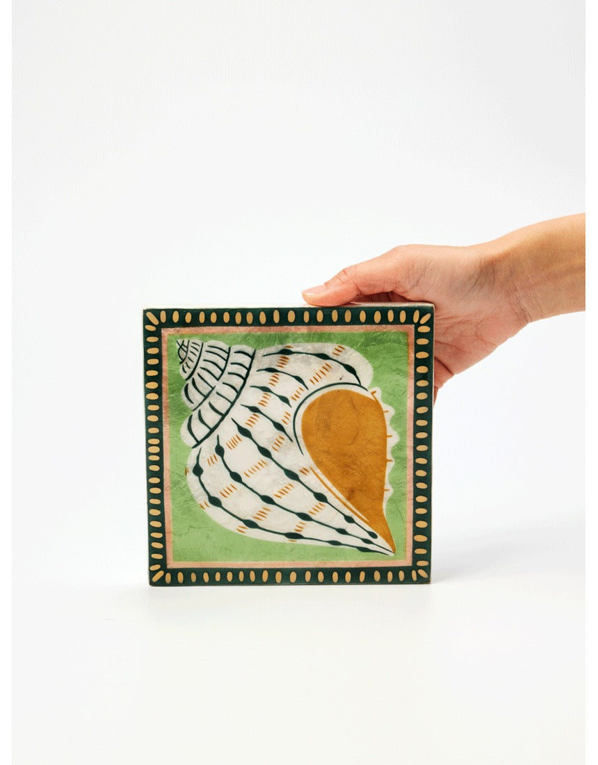 Jones & Co Mariner Wall Art featuring a detailed seashell design, perfect for coastal or nautical-themed decor.